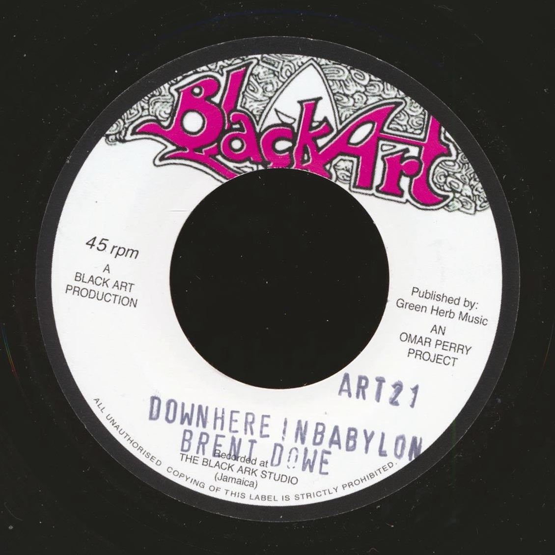 Brent Dowe - Down Here In Babylon / The Upsetters - If The Cap Fits (UK press) product cover