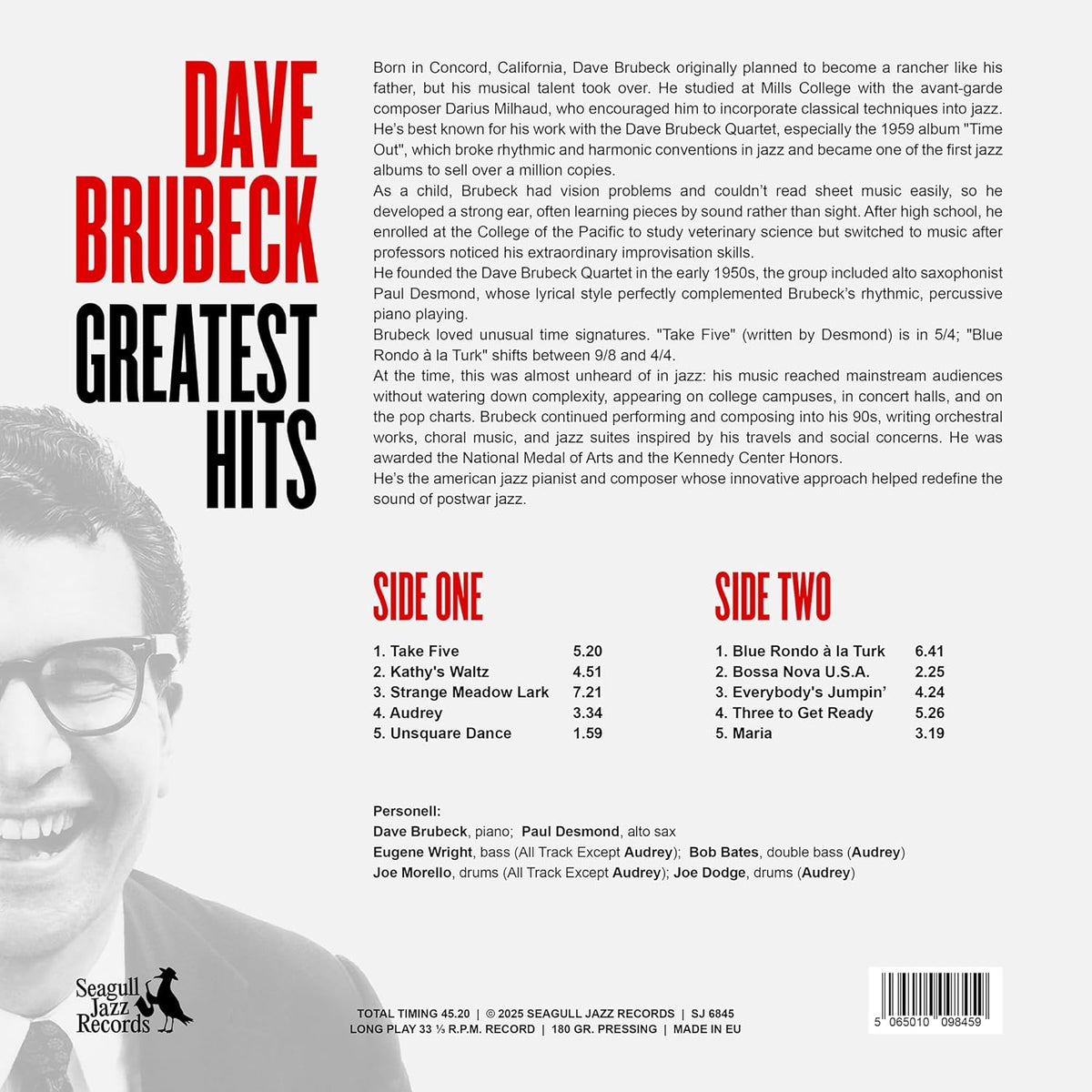 Dave Brubeck Greatest Hits - Limited Color Edition product image 3