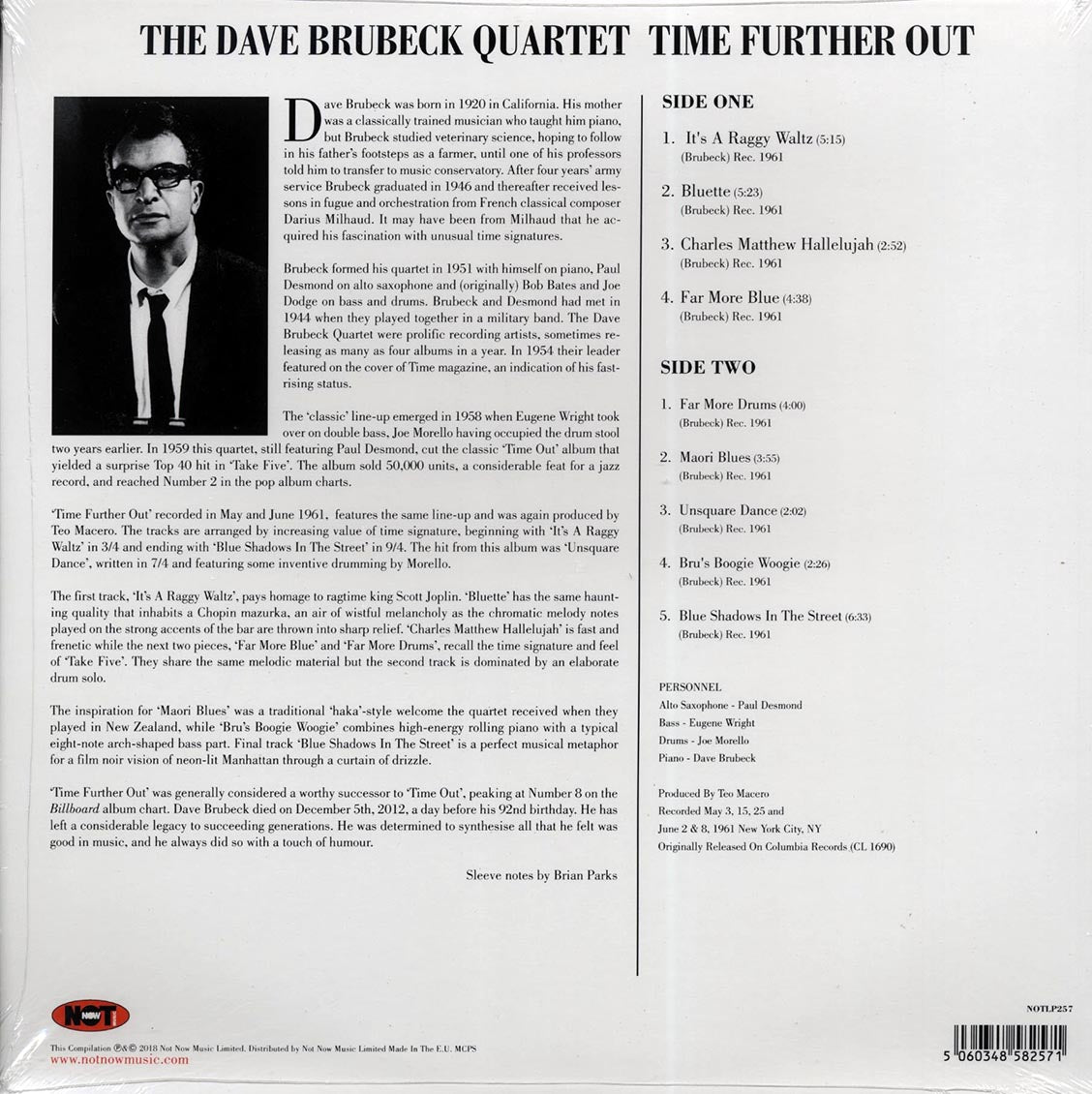 Dave Brubeck Quartet - Time Further Out (180g) (green vinyl) product image 2