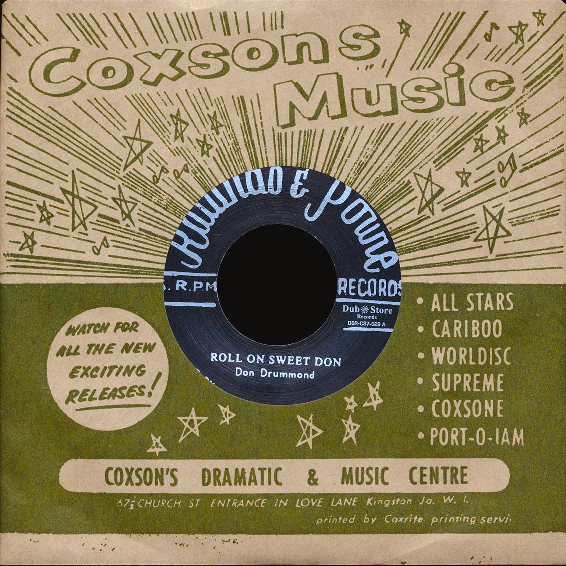 Don Drummond - Roll On Sweet Don / Cornell Campbell, Dimples - Jericho Road (Japan) (Japan press) product cover