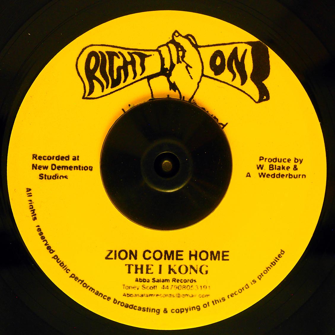 I Kong - Zion Come Home / King Tubby - Zion Version product cover