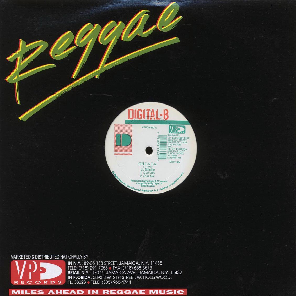 Prezident Brown - Reality (Straght Mix); Version / Lt. Stitichie - Oh La La (Club Mix); Dub Mix product cover
