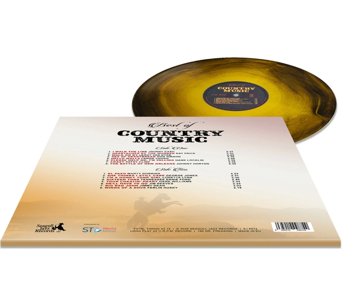 Various - Best Of Country Music LP 12" Colored Fade Vinyl - Limited Edition