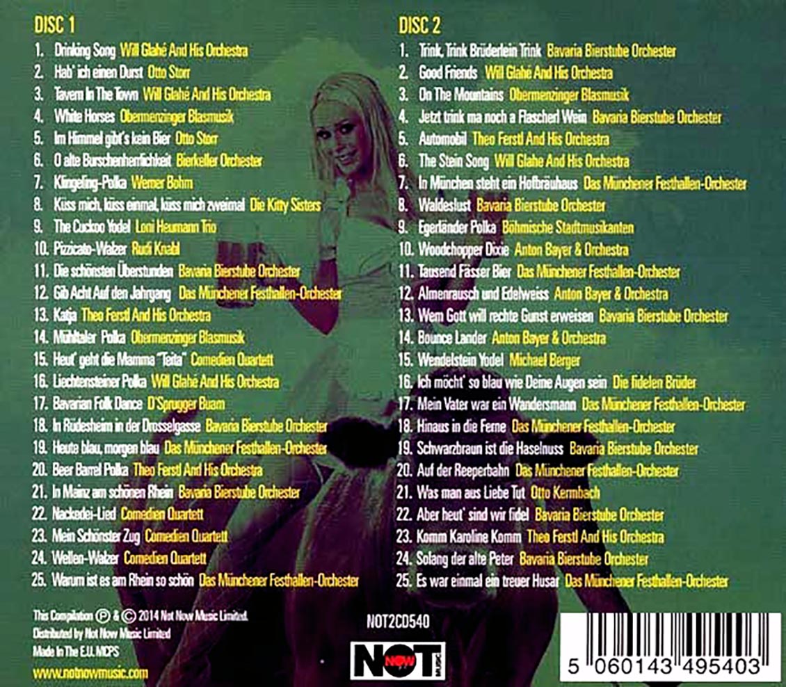 Various - German Drinking Songs: 50 Original Bavarian Favourites (50 tracks) (2xCD) product image 2