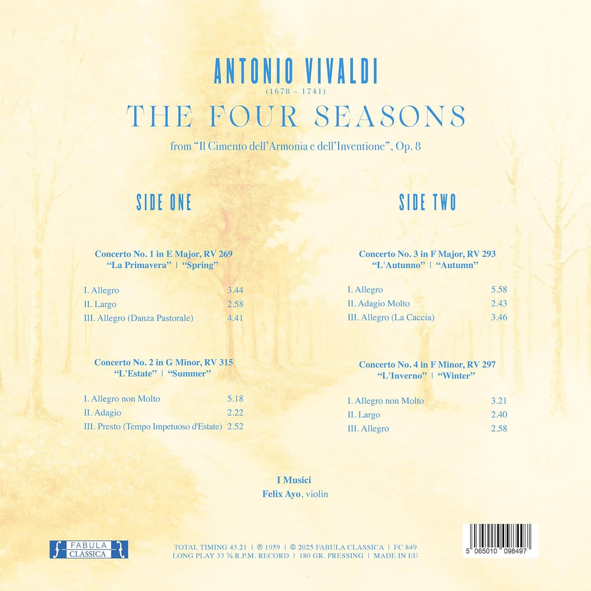 Vivaldi: The Four Seasons – Limited Splatter Edition product image 3