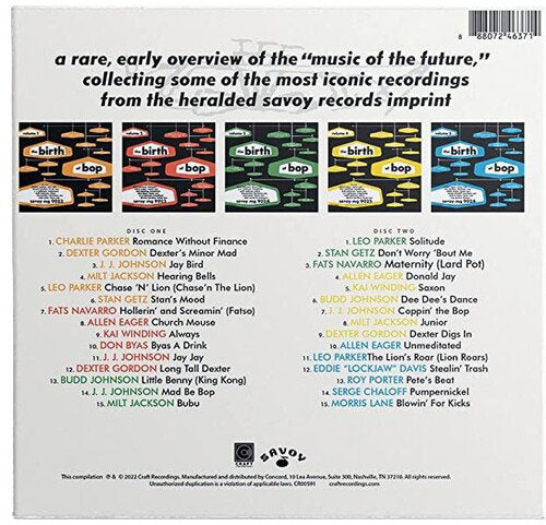VARIOUS ARTISTS - BIRTH OF BOP: THE SAVOY 10-INCH LP COLLECTION (2CD)