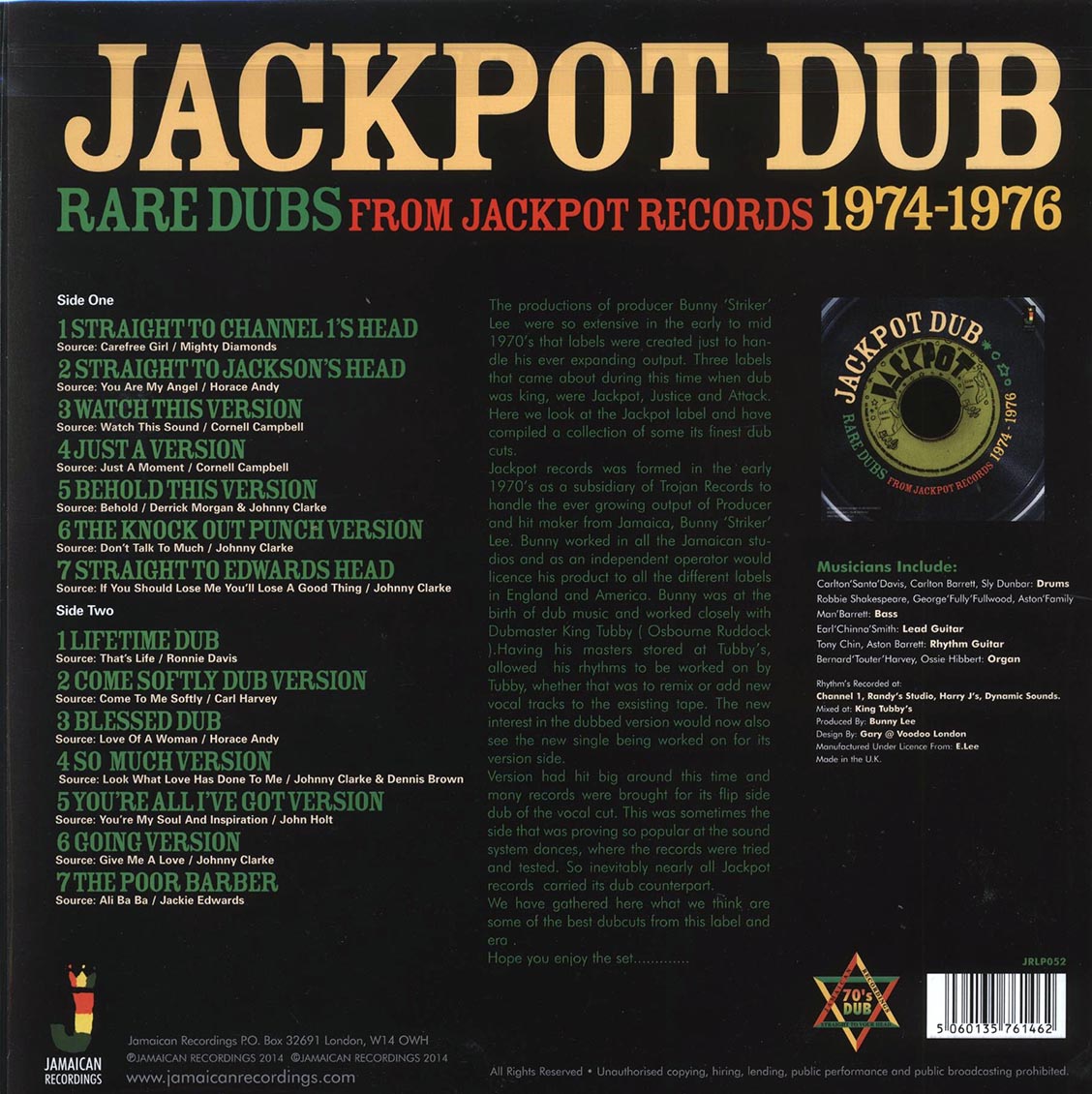 The Aggrovators - Jackpot Dub: Rare Dubs From Jackpot Records 1974-1976 (180g)