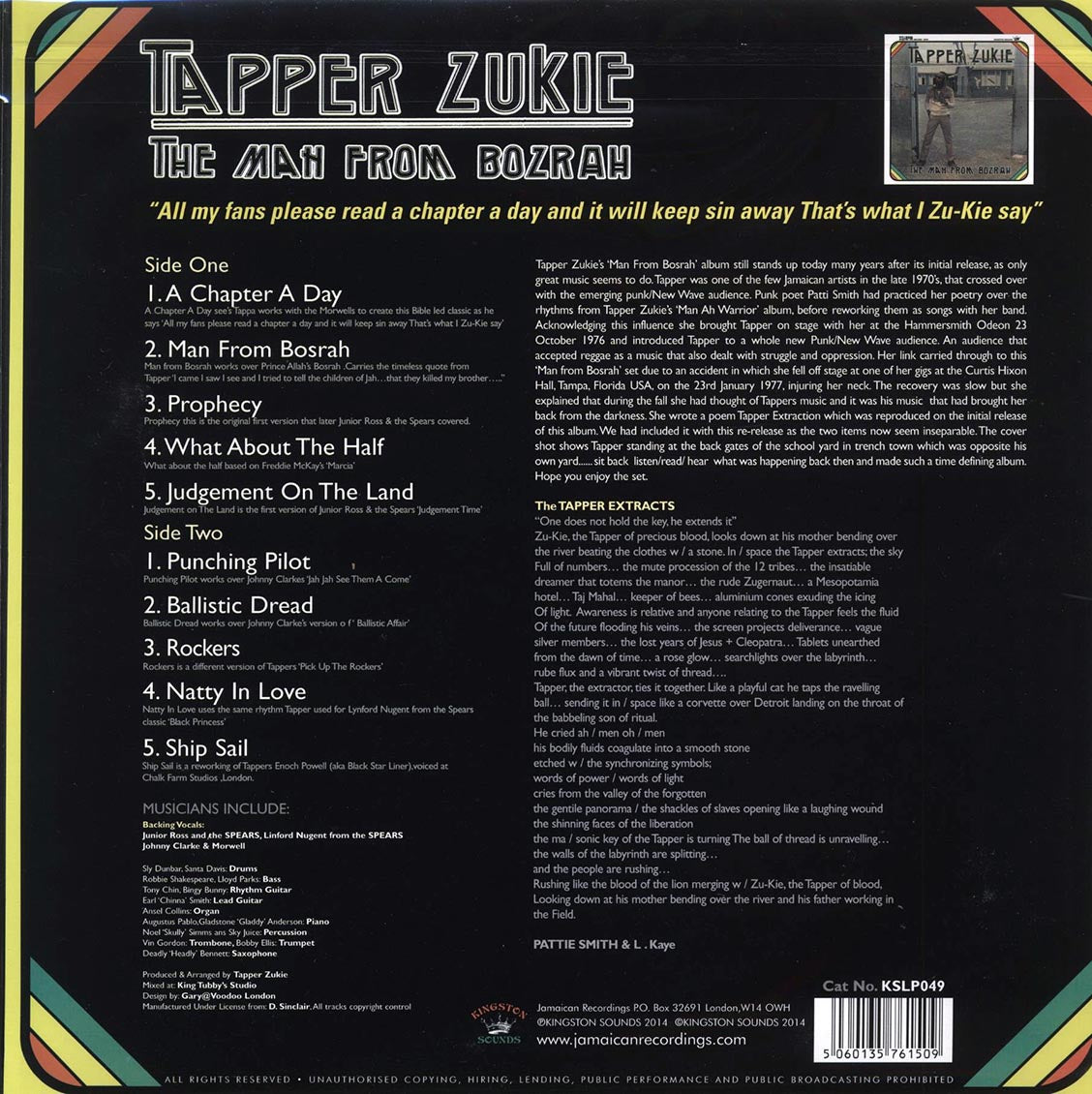 Tappa Zukie - The Man From Bozrah (180g)