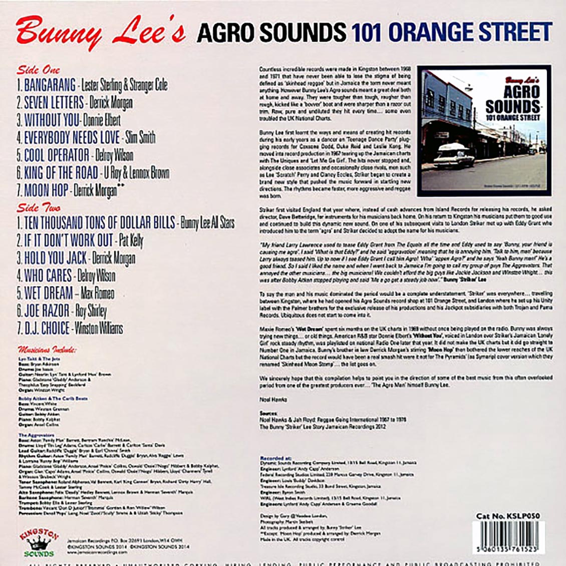 Delroy Wilson, Slim Smith, Lester Sterling, Etc. - Bunny Lee's Agro Sounds: 101 Orange Street (180g)
