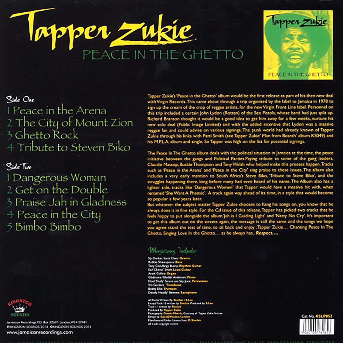 Tappa Zukie - Peace In The Ghetto (180g)