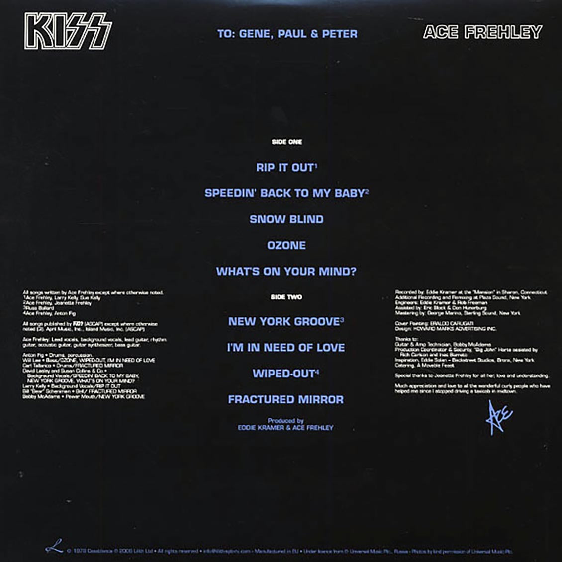 Kiss - Ace Frehley (picture disc)