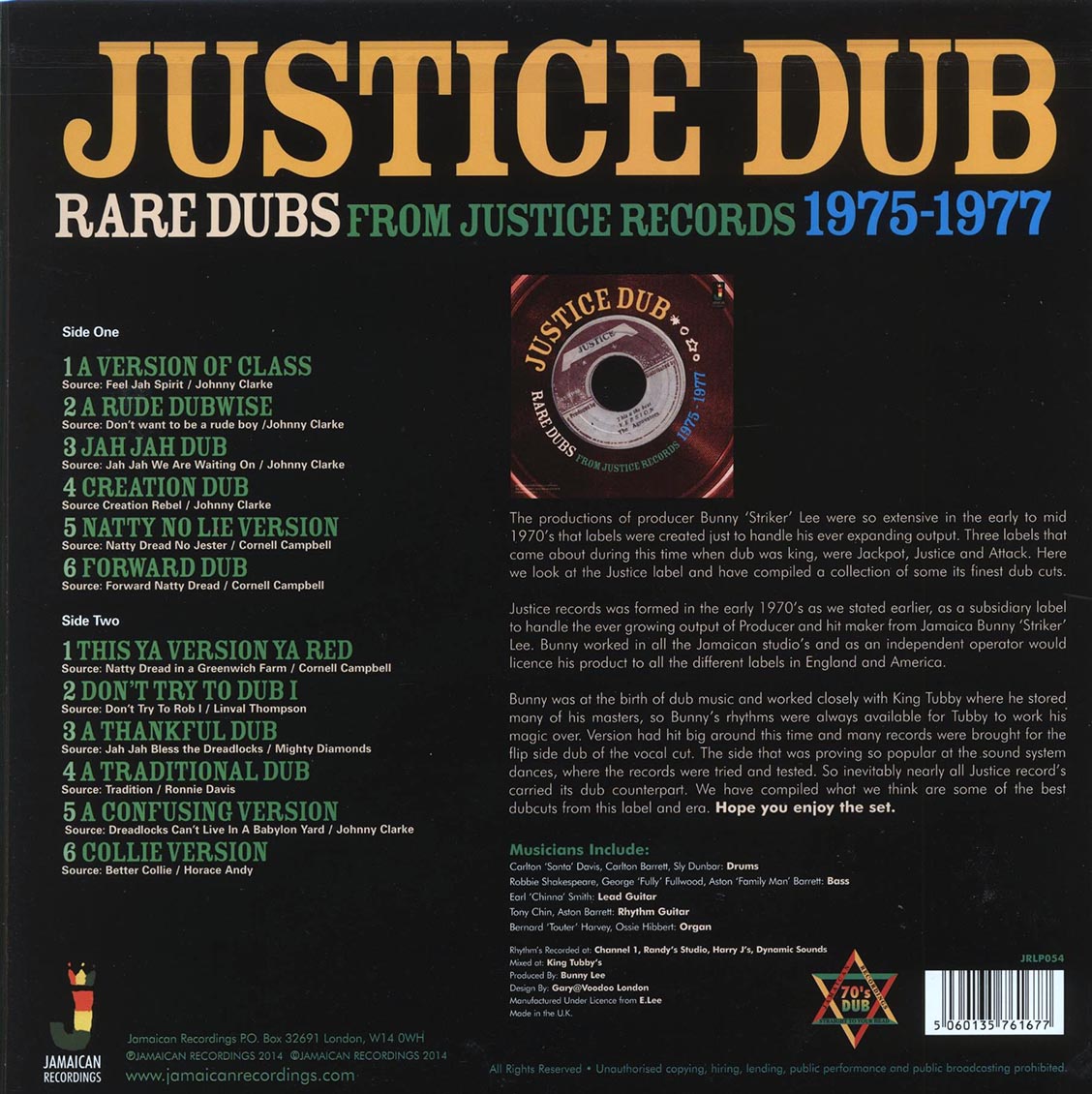 King Tubby - Justice Dub: Rare Dubs From Justice Records 1975-1977 (180g)