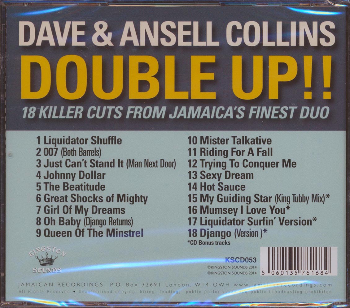 Dave & Ansel Collins - Double Up!! 18 Killer Cuts From Jamaica's Finest Duo