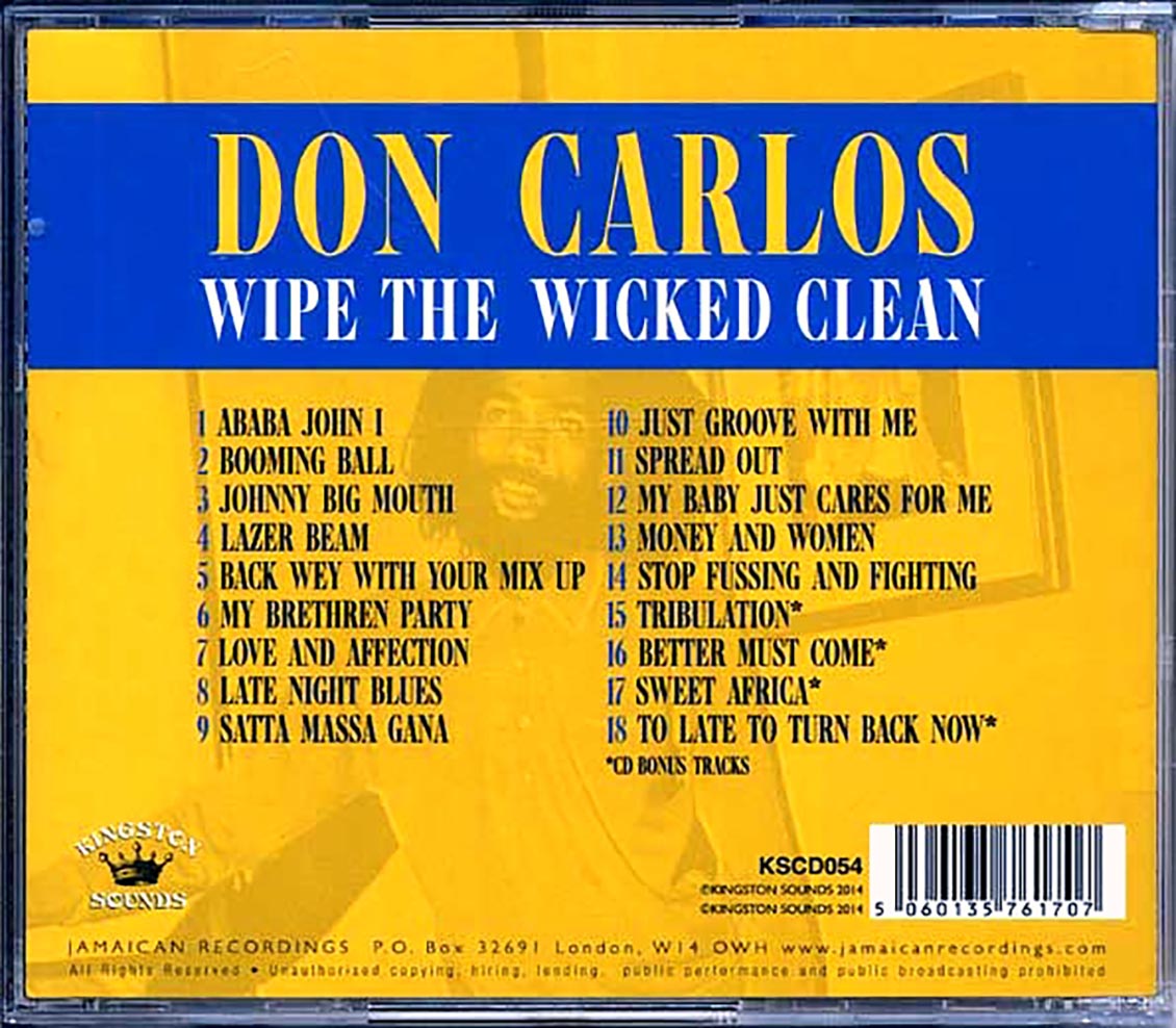 Don Carlos - Wipe The Wicked Clean