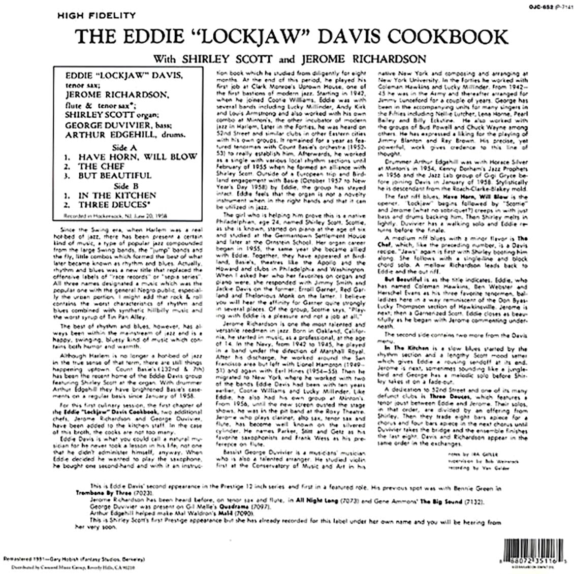 Eddie Lockjaw Davis - The Eddie Lockjaw Davis Cookbook Volume 1