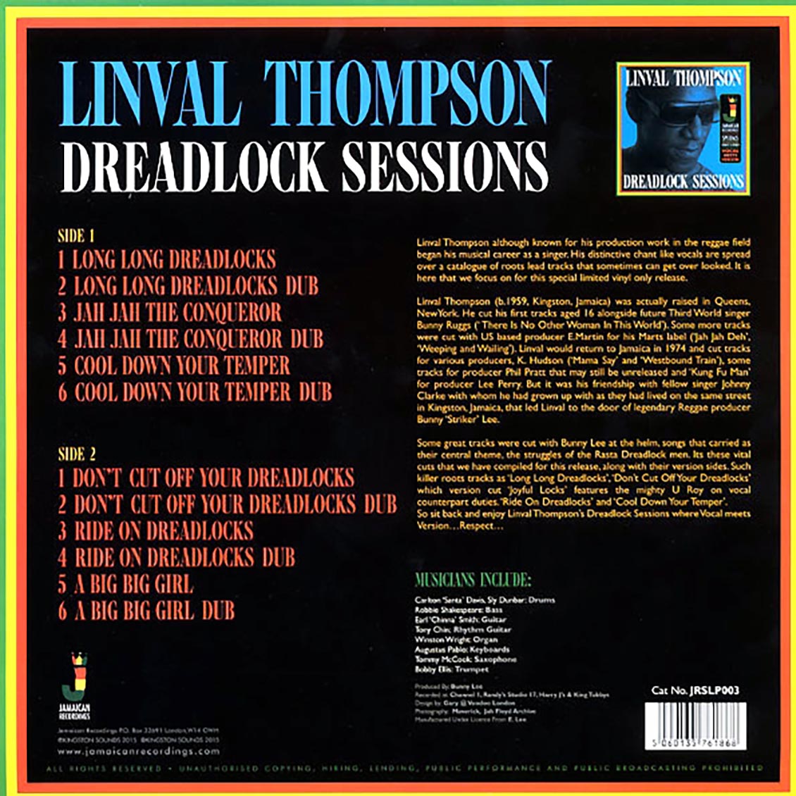 Linval Thompson - Dreadlock Sessions (ltd. ed.) (180g) (colored vinyl)