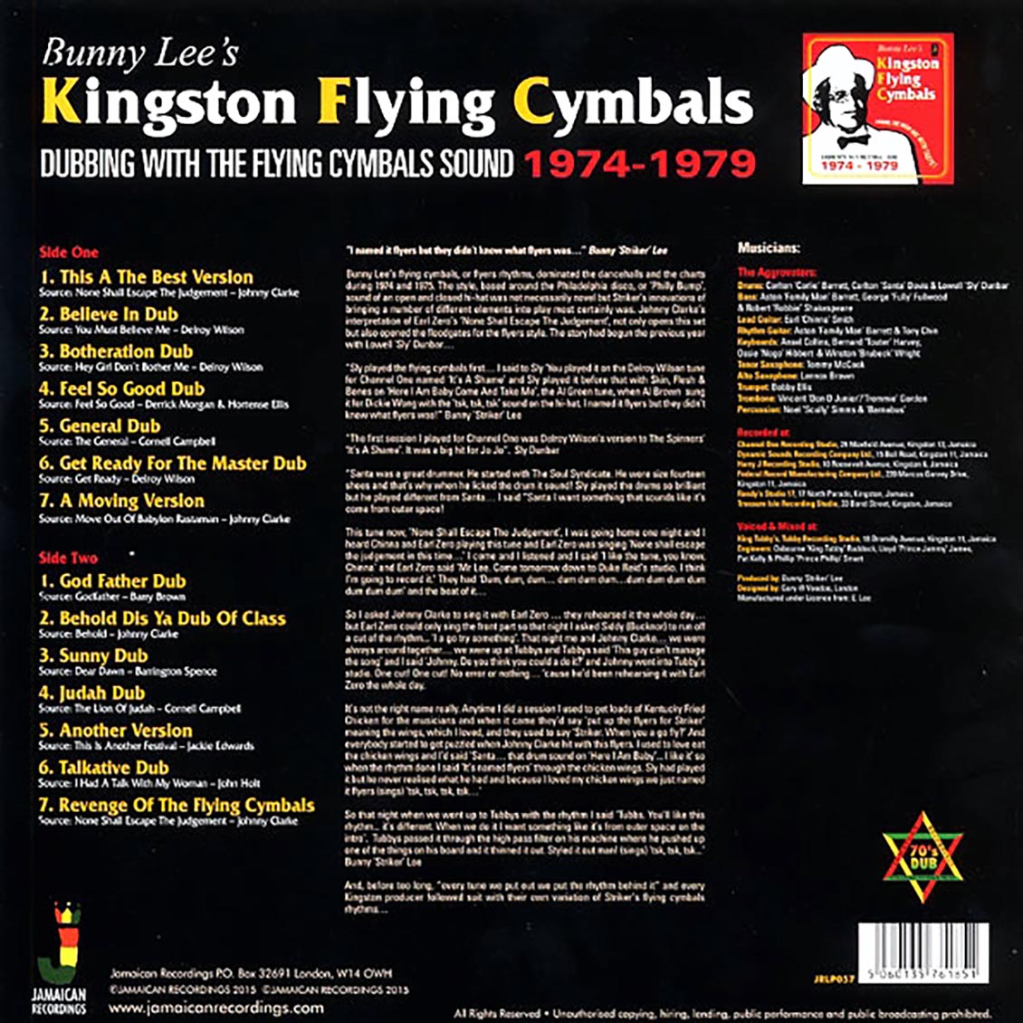 Bunny Lee - Kingston Flying Cymbals: Dubbing With The Flying Cymbals Sound 1974-1979 (180g)