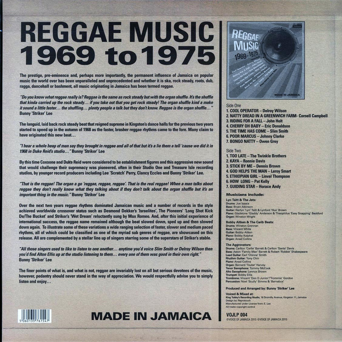 Pat Kelly, Slim Smith, John Holt, Johnny Clarke, Etc. - Reggae Music 1969-1975 (180g)