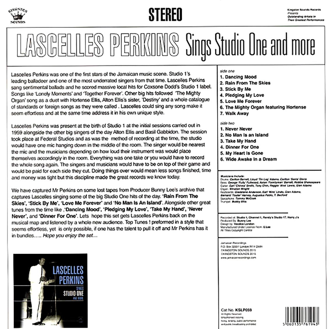 Lascelles Perkins - Sings Studio One And More (180g)