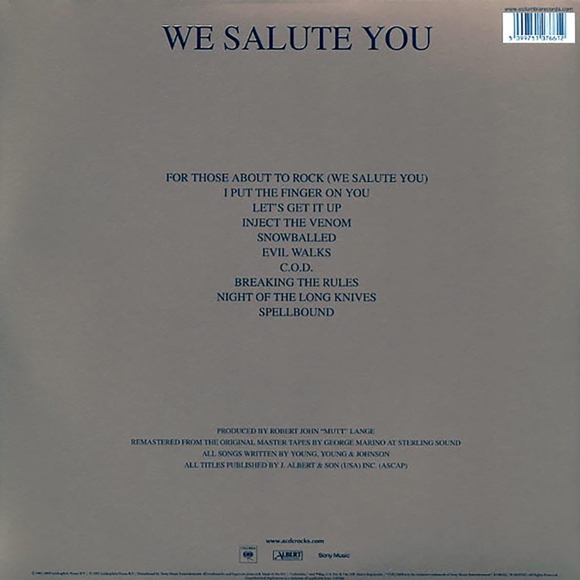 AC/DC - For Those About To Rock We Salute You (180g)