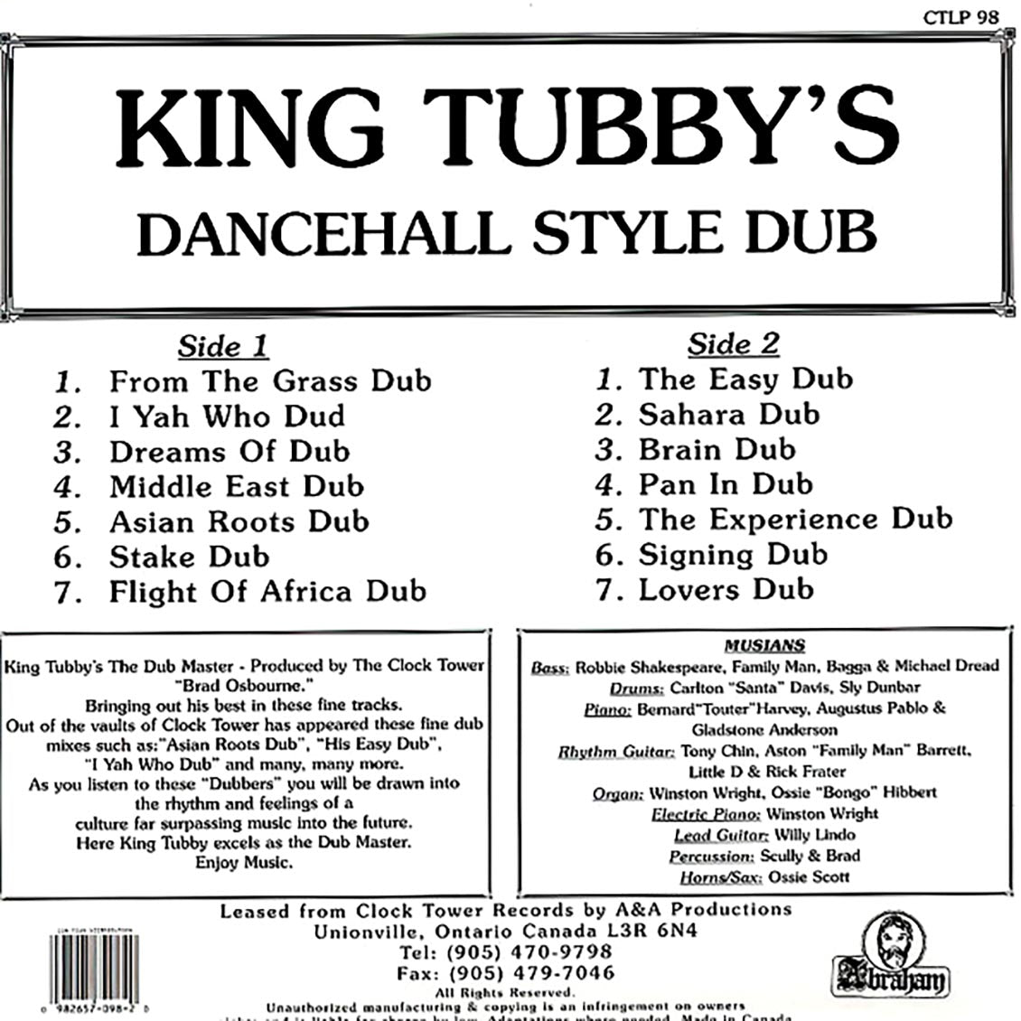 King Tubby - Dance Hall Style Dub