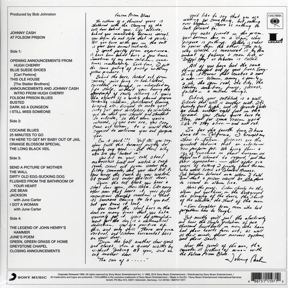 Johnny Cash - Johnny Cash At Folsom Prison (2xLP) (180g)