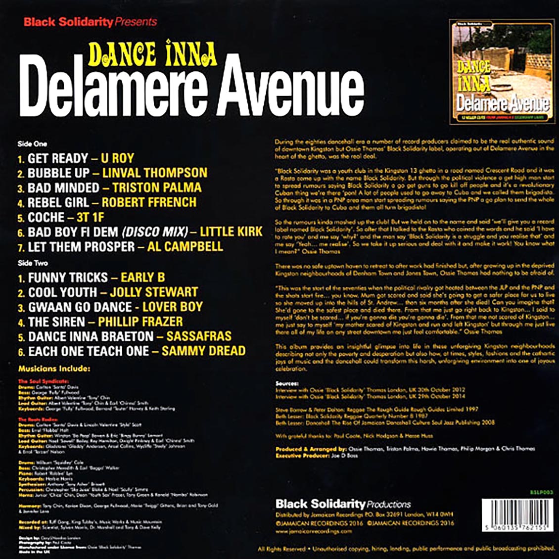 Linval Thompson, Early B, Triston Palmer, Jolly Stewart, Sammy Dread, Etc. - Dance Inna Delamere Avenue (180g)