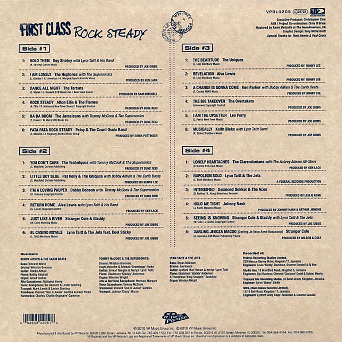 Alton Ellis, Lee Perry, Lynn Taitt, The Overtakers, Etc. - First Class Rock Steady