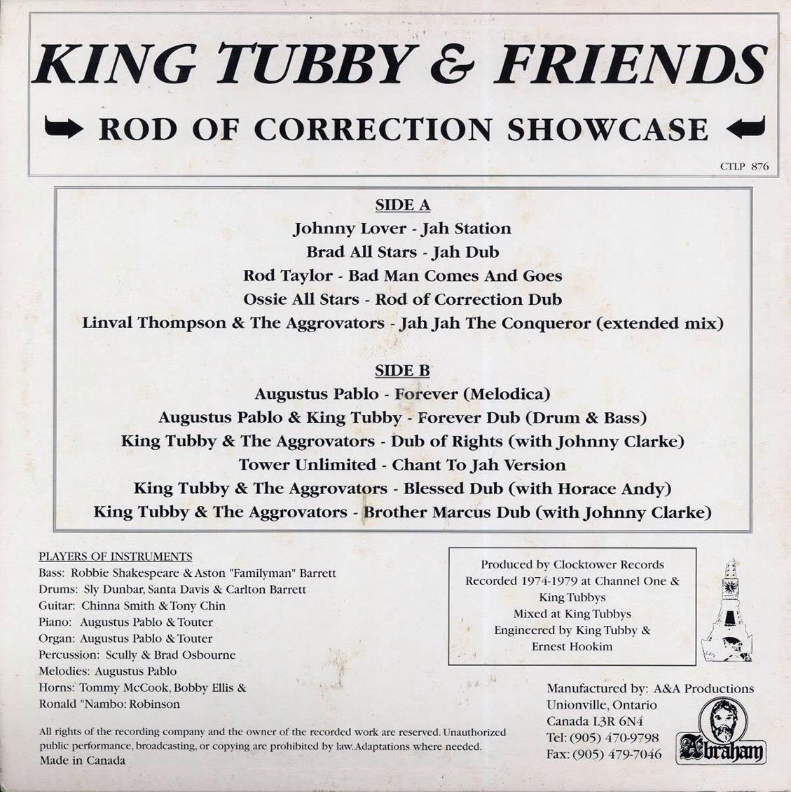 Augustus Pablo, King Tubby, Linval Thompson, Rod Taylor, Etc. - Rod Of Correction Showcase