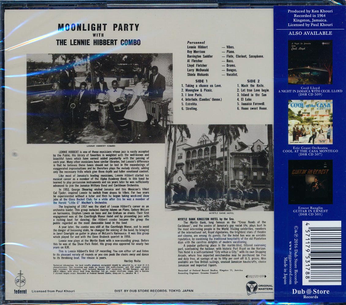 The Lennie Hibbert Combo - Moonlight Party At The Myrtle Bank Hotel (Japan)