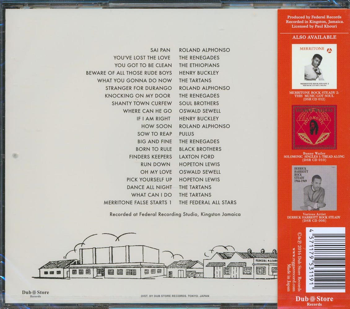 Roland Alphonso, Soul Brothers, The Tartans, Hopeton Lewis, Etc. - Merritone Rock Steady 1: Shanty Town Curfew 1966-1967 (Japan) (21 tracks) (incl. large booklet)