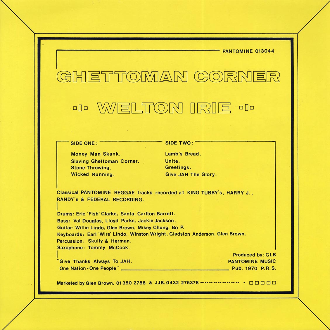 Welton Irie - Ghetto Man Corner (ltd. ed.)