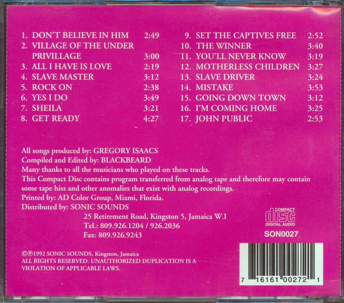 Gregory Isaacs - Classic Hits Volume 2 (Slave Driver, John Public, Etc.)