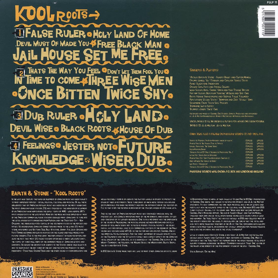 Earth & Stone - Kool Roots + Dub (FIRST PRESS) (2xLP)