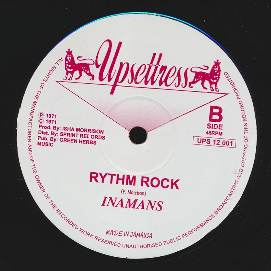 Winston Watson - Dispensation;  Dillinger - Lion Rock  /  Inamins - Rhythm Rock (Dub) (colored vinyl)