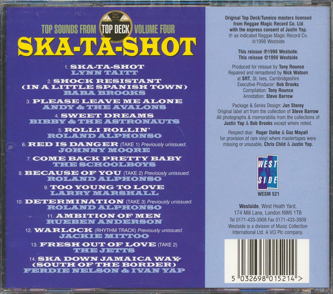 Jackie Mittoo, Roland Alphonso, Baba Brooks, Lynn Taitt, Etc. - Ska-Ta-Shot: Top Sounds From Top Deck Volume 4