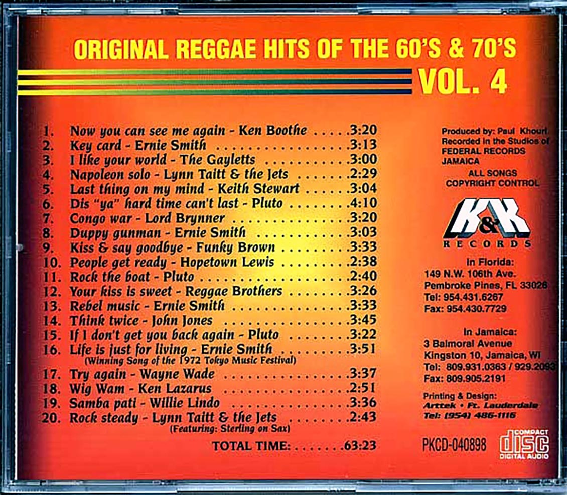 Various - Original Reggae Hits Of The 60s & 70s Volume 4 (20 tracks)