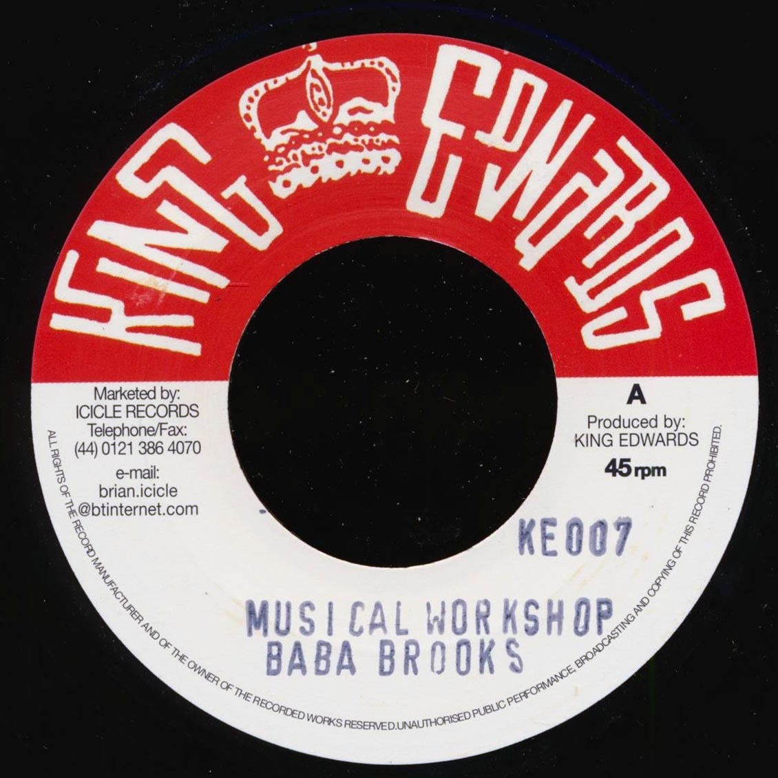 Baba Brooks - Musical Workshop  /  Bobby Aitken - Jericho