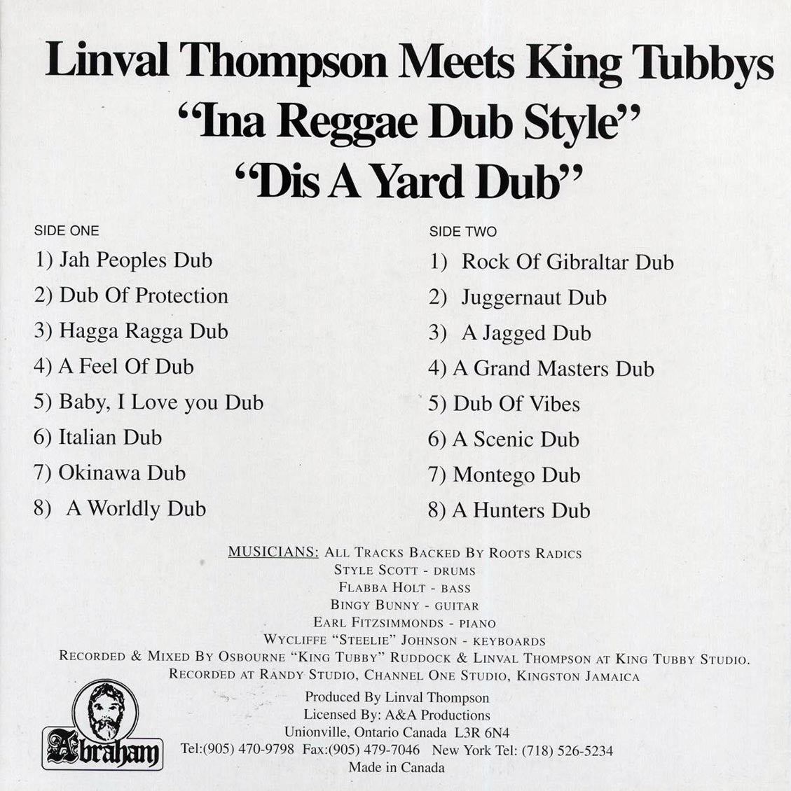 King Tubby - Linval Thompson Meets Tubby In Reggae Dub Style