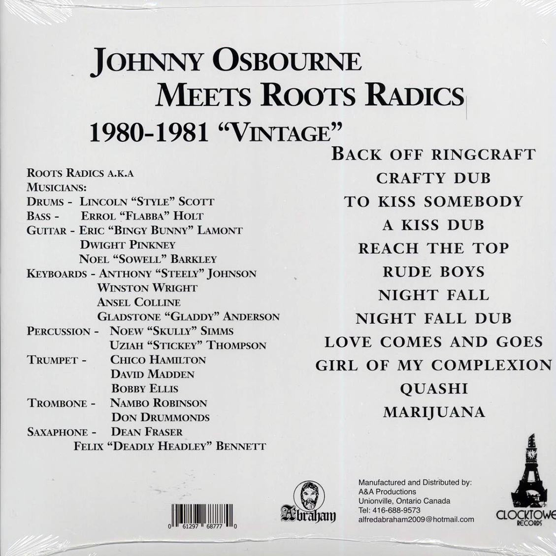 Johnny Osbourne - Meets Roots Radics Vintage