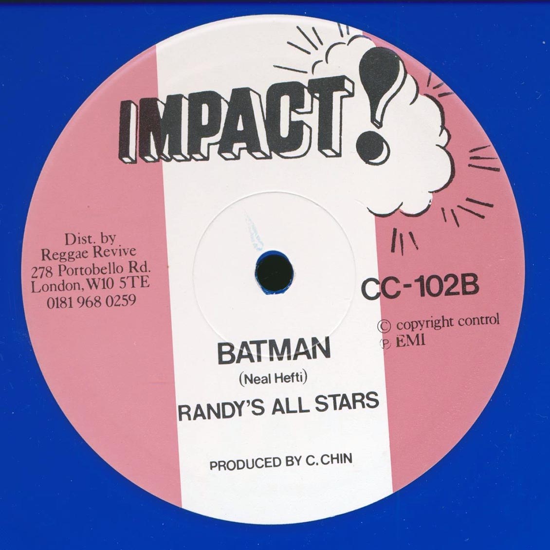 The Man X & The Wailers Band - It Won't Come Easy;  The Wailers Band - Dubwise  /  Randy's All Stars - Batman (blue vinyl)
