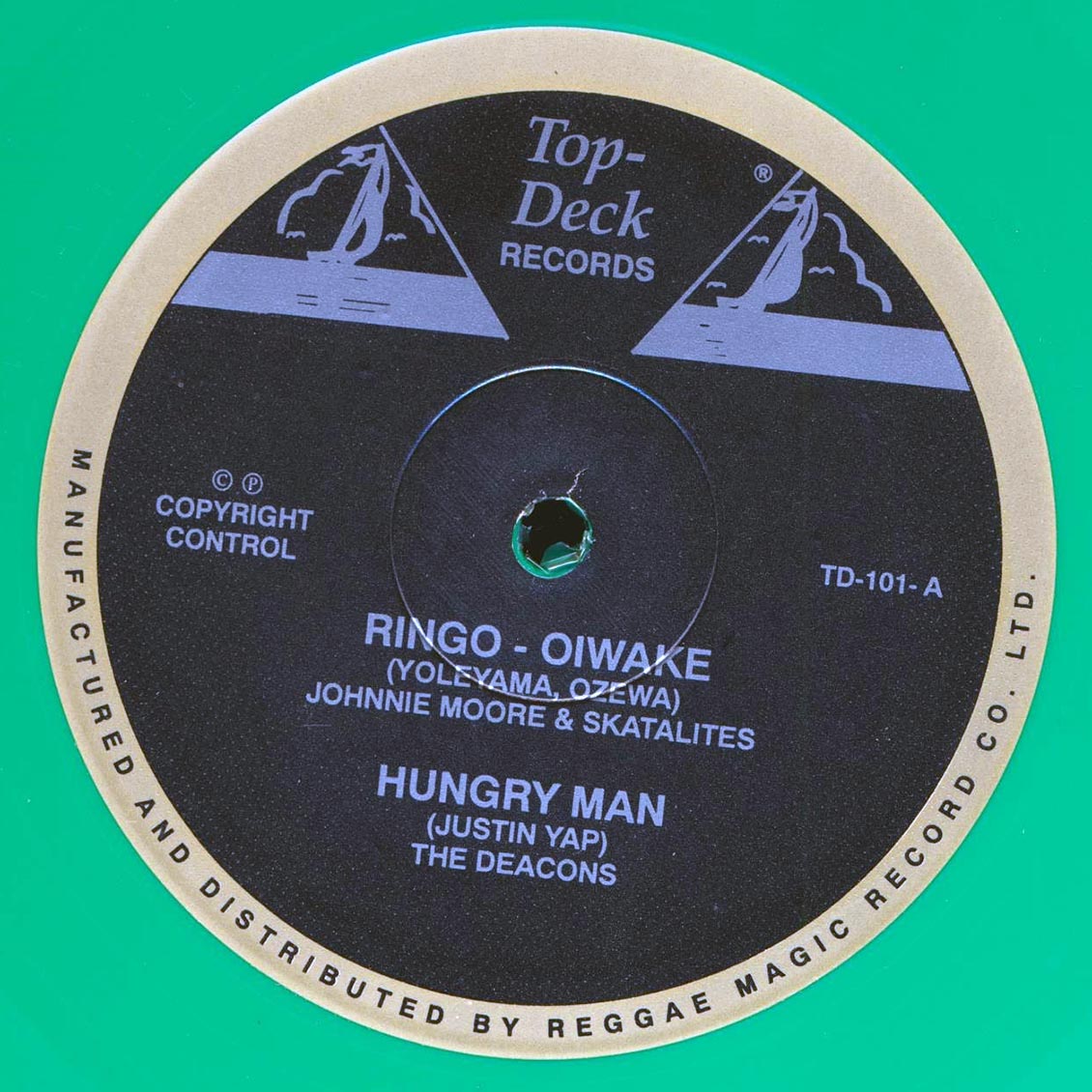 Johnny Moore & The Skatalites - Ringo Oiwake; Deacons - Hungry Man  /  Jackie Opel - Valley Of Green (Take 2); Johnny Moore & The Skatalites - South China Sea (take 1) (ltd. ed.) (green vinyl)