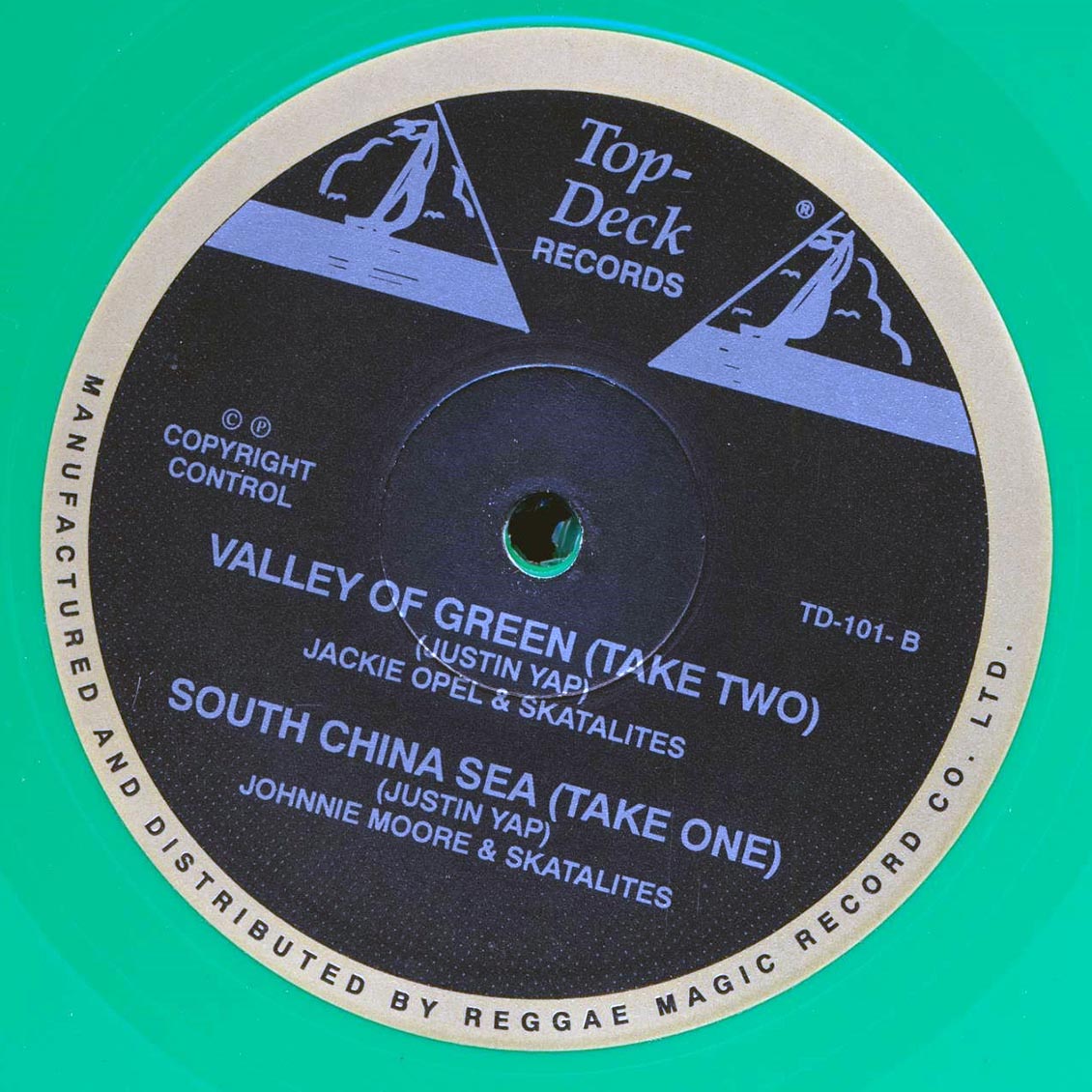 Johnny Moore & The Skatalites - Ringo Oiwake; Deacons - Hungry Man  /  Jackie Opel - Valley Of Green (Take 2); Johnny Moore & The Skatalites - South China Sea (take 1) (ltd. ed.) (green vinyl)