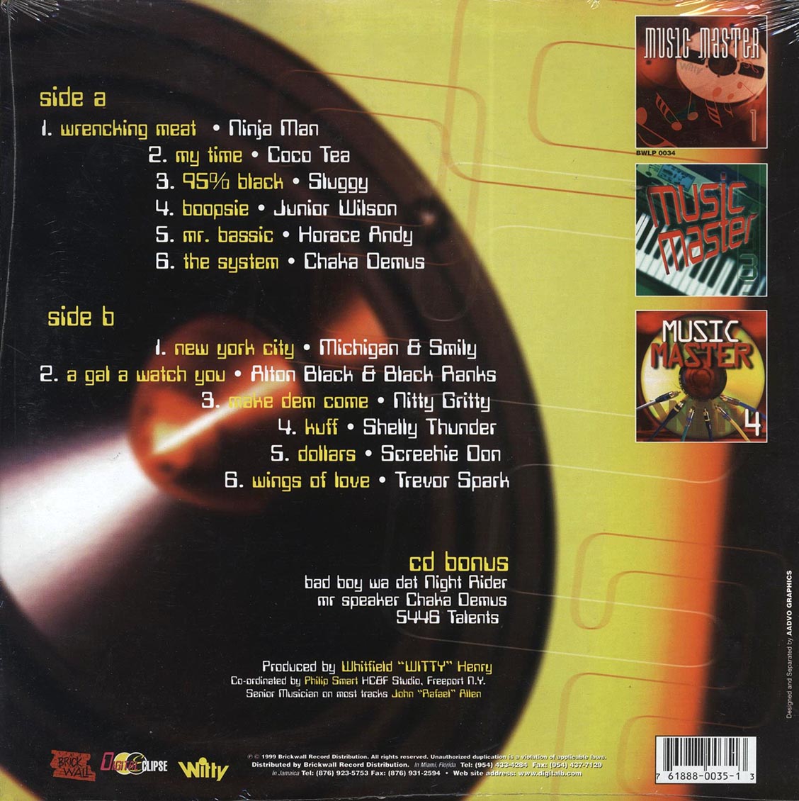Sluggy, Cocoa Tea, Horace Andy, Shelly Thunder, Nitty Gritty, Etc. - Music Master Volume 2