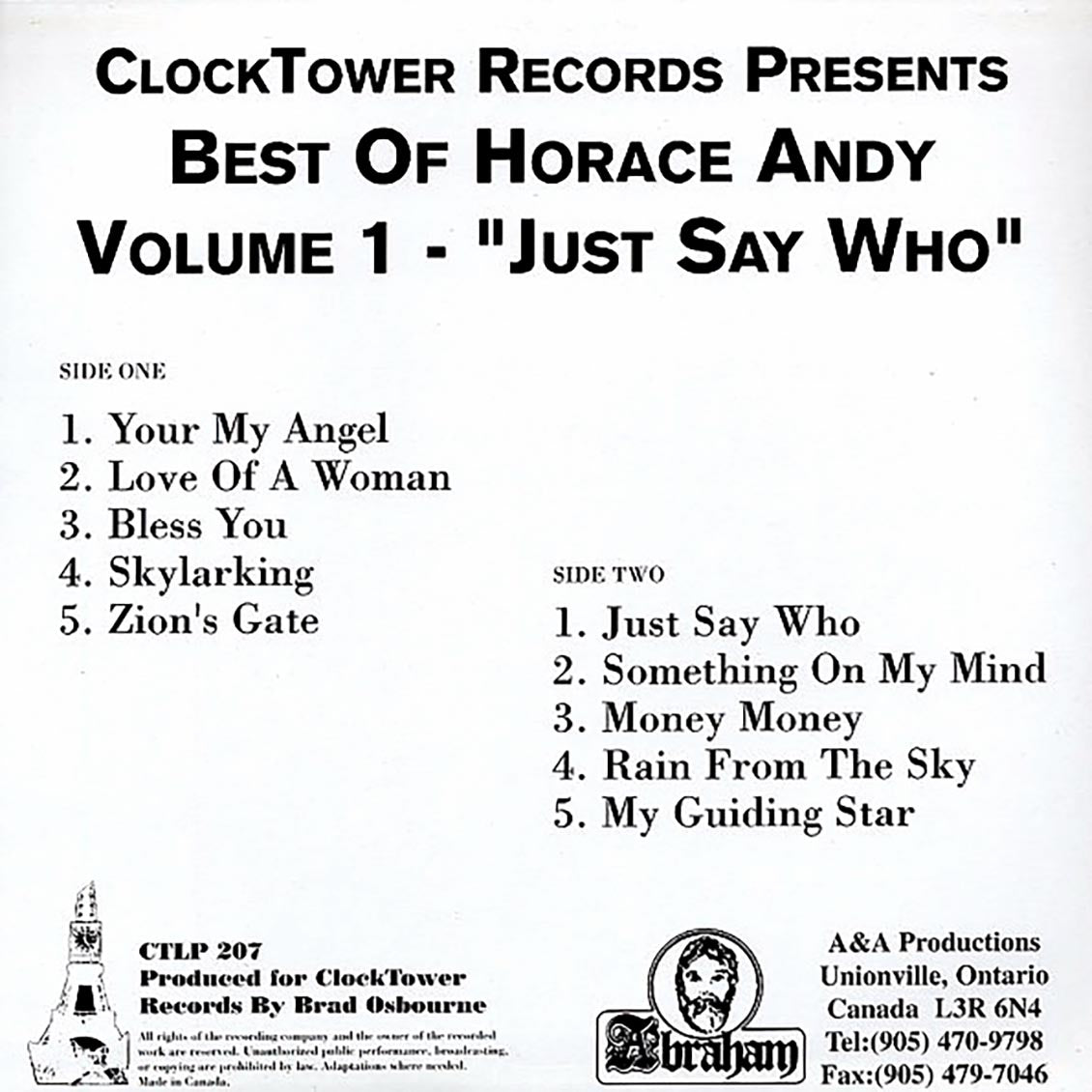 Horace Andy - Best Of Volume 1: Just Say Who