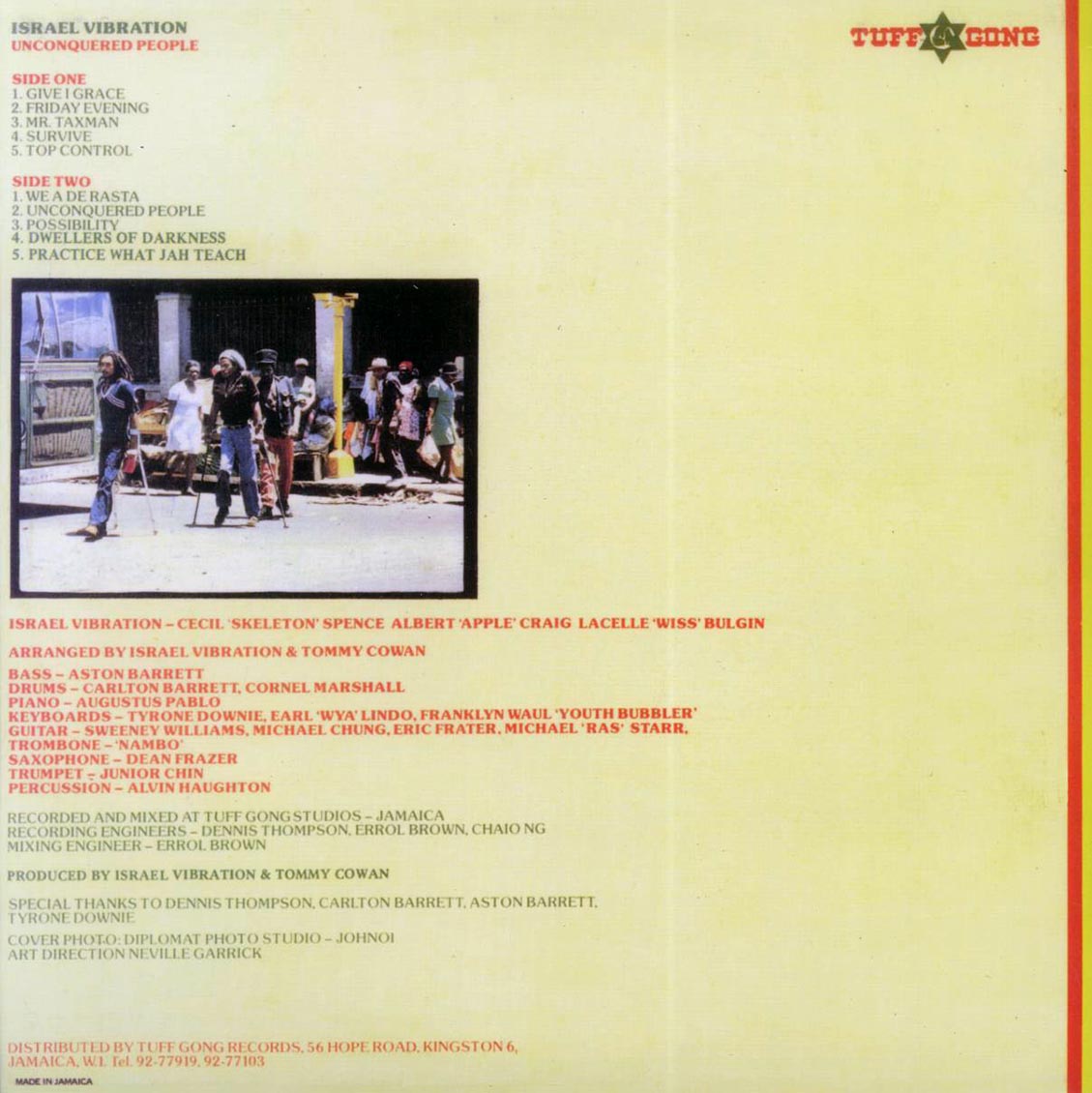 Israel Vibration - Unconquered People (Jamaica press)