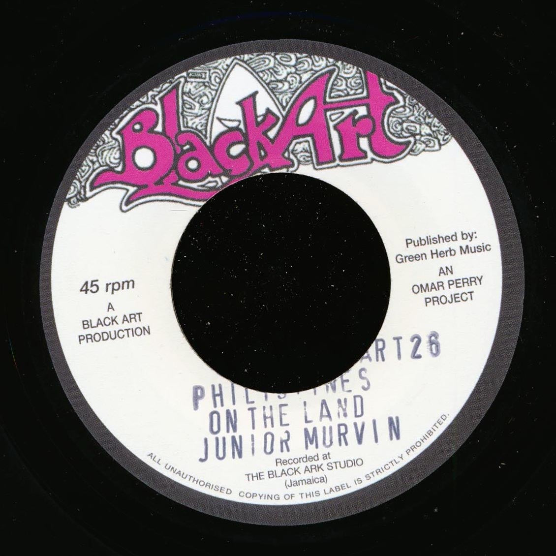 Jr. Murvin - Philistines On The Land  /  The Upsetters - Bingo Kid (rhythm: "Jr. Murvin - Police And Thieves") (UK press)