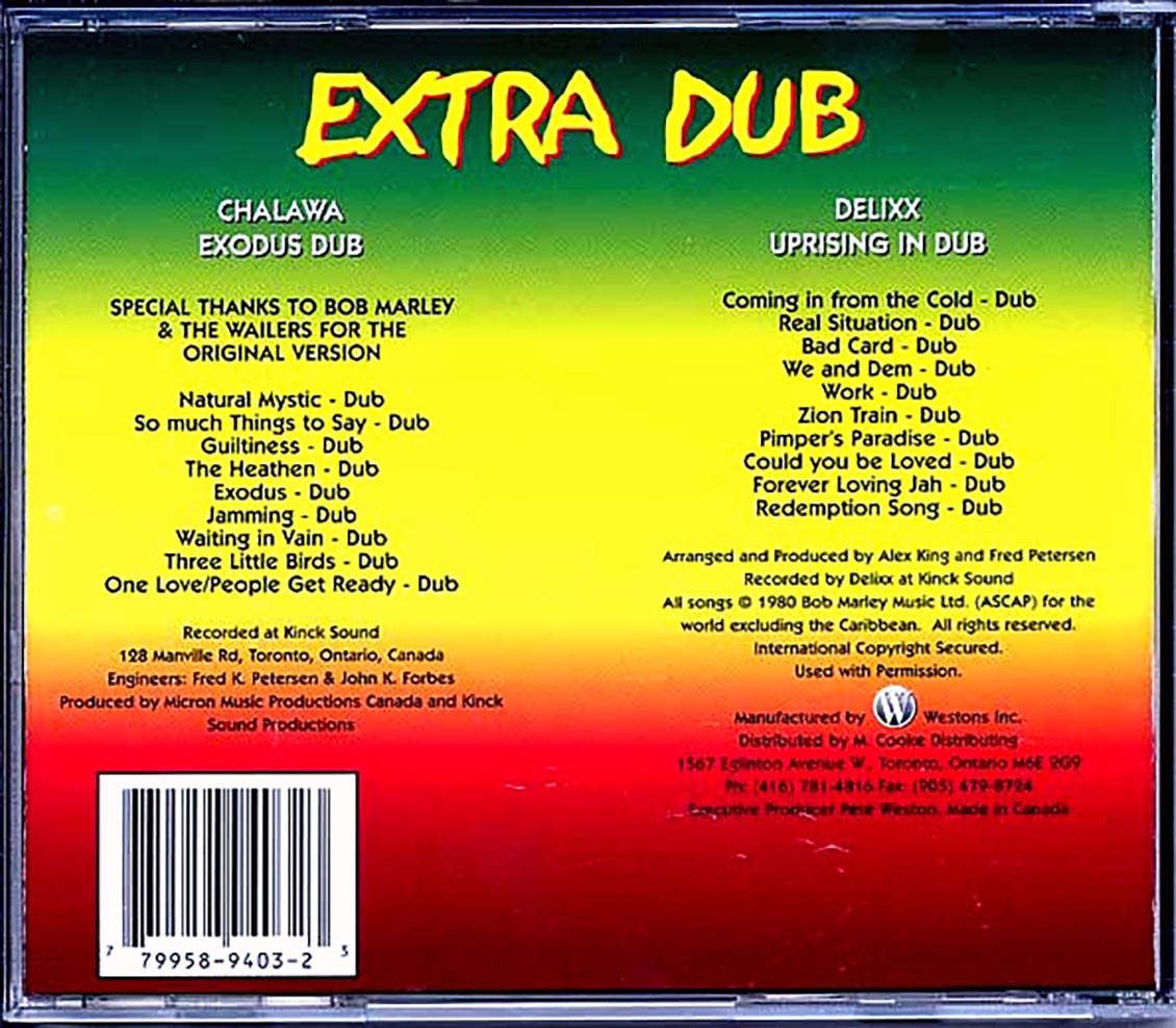 Chalawa - Exodus Dub (Bob Marley 'Exodus' Album In Dub) + Delixx 'Uprising In Dub' (2 LPs On 1 CD) (2 albums on 1 CD)