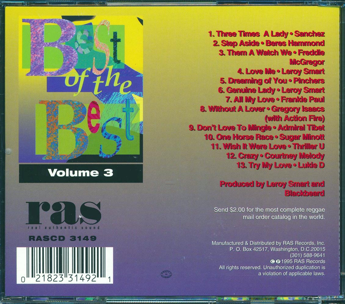 Sugar Minott, Gregory Isaacs, Freddie McGregor, Etc. - Best Of The Best Volume 3: The Singers (marked/ltd stock)