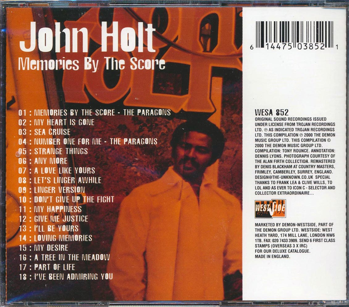 John Holt - Memories By The Score: Classic Singles 1968-74